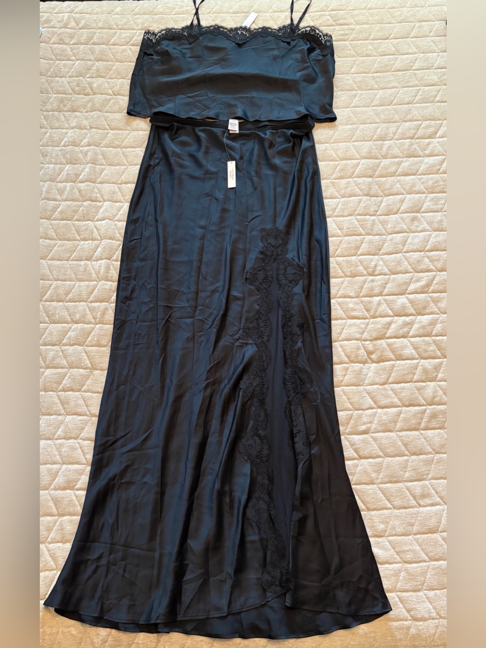 Victoria's Secret Black Lace-Trim Maxi Skirt